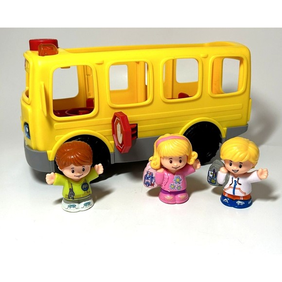 Fisher-Price Little People Sit With Me School Bus Musical Bus Driver Lot Of 4 - Picture 3 of 9
